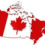 Canada, map with flag, clipping path, isolated on white, 3d illu