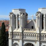 Basilique Notre Dame de Nice and red tile roofs in the centre of