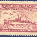 PARAGUAY FRANCOBOLLO 1.50 PESOS CANNONIERA PARAGUAY