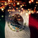 Mexico National Flag Light Night Bokeh Abstract Background